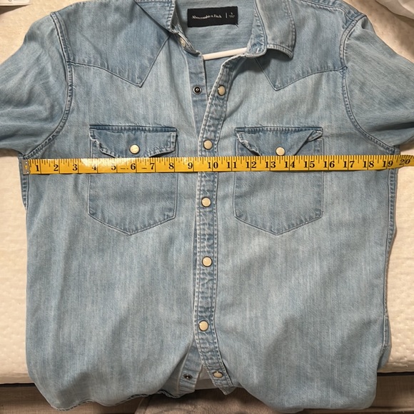 A&F Mens Chambray Button down Shirt, S - Picture 6 of 6
